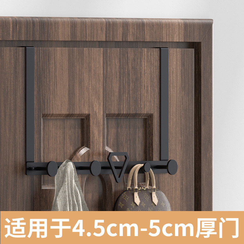 黑色门后挂钩挂衣钩5cm厚门 超长款卧室门上创意衣服帽子收纳神器图片
