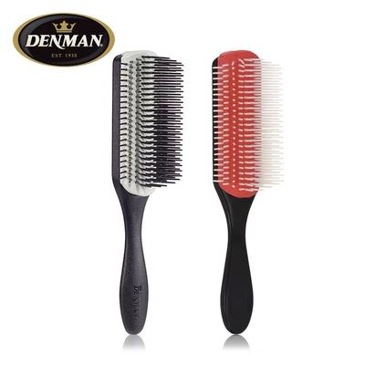 特价英国DENMAN 皇冠经典款D4九排梳 红白款吹风造型梳BOBO短发
