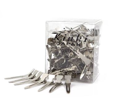 KINKI 品牌 专业美发沙龙定位夹 单孔定位夹 不锈钢定位夹100个装