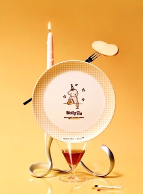 包邮 茉莉奶白两周年 上海限定gula合作款餐盘 全新未拆封 密胺