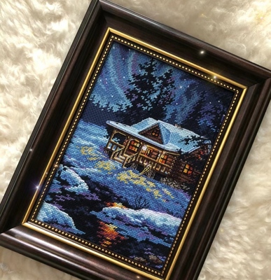 特价现货 美国进口Dimensions十字绣套件 Dim65007 雪夜小屋 小金