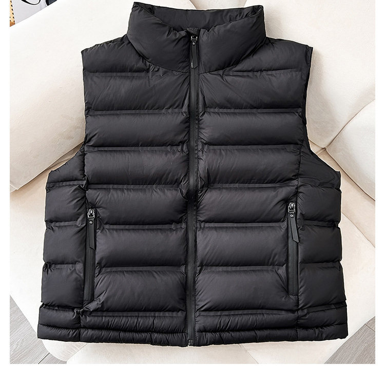 新款排骨轻薄羽绒棉马夹女短款立领时尚百搭休闲无袖背心保暖马甲