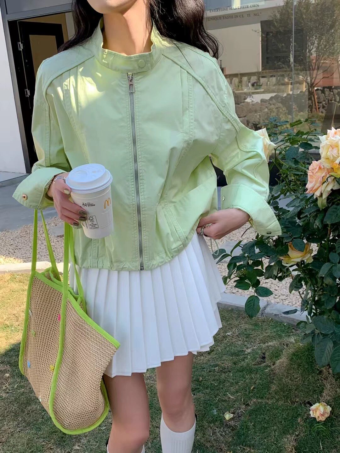 欧洲小众设计师防晒衫短风衣女减龄时尚廓形秋夏季新薄外套9969
