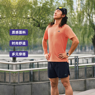 New Balance男短袖T恤NB透气排汗百搭舒适运动无领宽松MT43213
