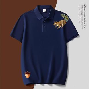 轻奢潮流 短袖 欧洲站 法国公鸡polo衫 夏 男纯棉2024新款 商务大码