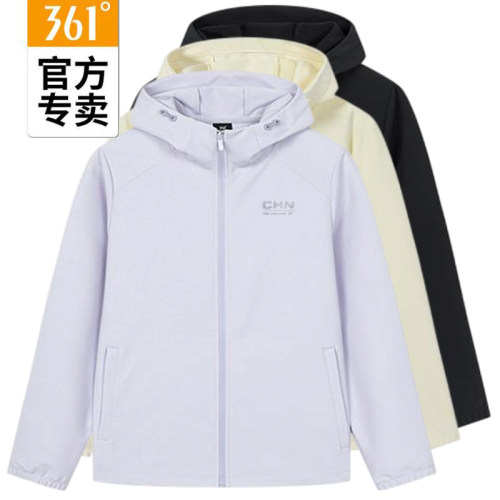 361度女新款春秋连帽防风单风衣