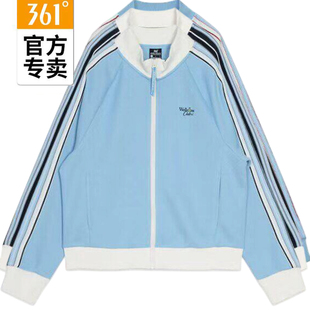 361度女士休闲卫衣开襟新品2026秋春立领运动百搭外套56Z634020A