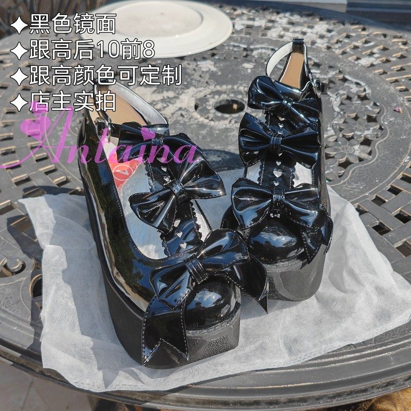 蝴蝶结洛丽塔甜美单鞋日系松糕底大码女鞋公主鞋圆头可爱JK843