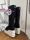 店主实拍增高14厘米任意定制颜色筒围跟高等细节女长筒靴女亚比娜