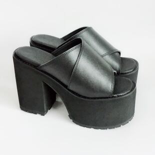 拖鞋 女鞋 真皮女鞋 韩版 1242 antaina松糕厚底鞋 潮鞋 松糕鞋