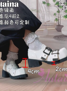 店主实拍菱形头异形鞋头朋克鞋粗跟鞋骷髅头扣大码女鞋情侣鞋9100