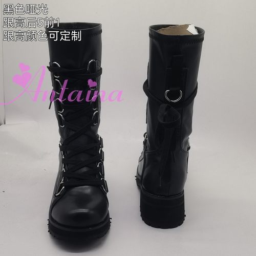 可定制大码鞋小码鞋黑色绑带