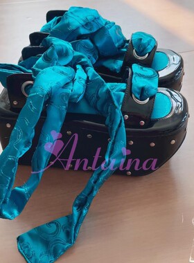 店主实拍木屐鞋和服鞋汉服鞋复古缎面织锦异形底方头鞋9113