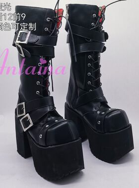 朋克情侣靴女靴舒适耐穿侧拉链