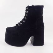 机车鞋 金丝绒厚底鞋 7830 lolita鞋 超高跟松糕鞋 女鞋 短靴粗跟朋克鞋