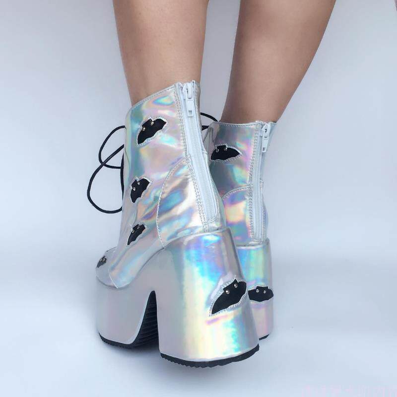 ANTAINA SPRING AND AUTUMN NEW RIVET PLATFORM SHOES BAT SHOES PUNK PUNK BOOTS SIZE CODE CUSTOM SHOES 7440