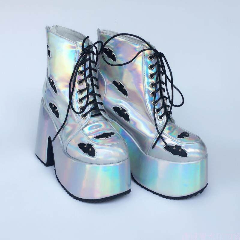 ANTAINA SPRING AND AUTUMN NEW RIVET PLATFORM SHOES BAT SHOES PUNK PUNK BOOTS SIZE CODE CUSTOM SHOES 7440