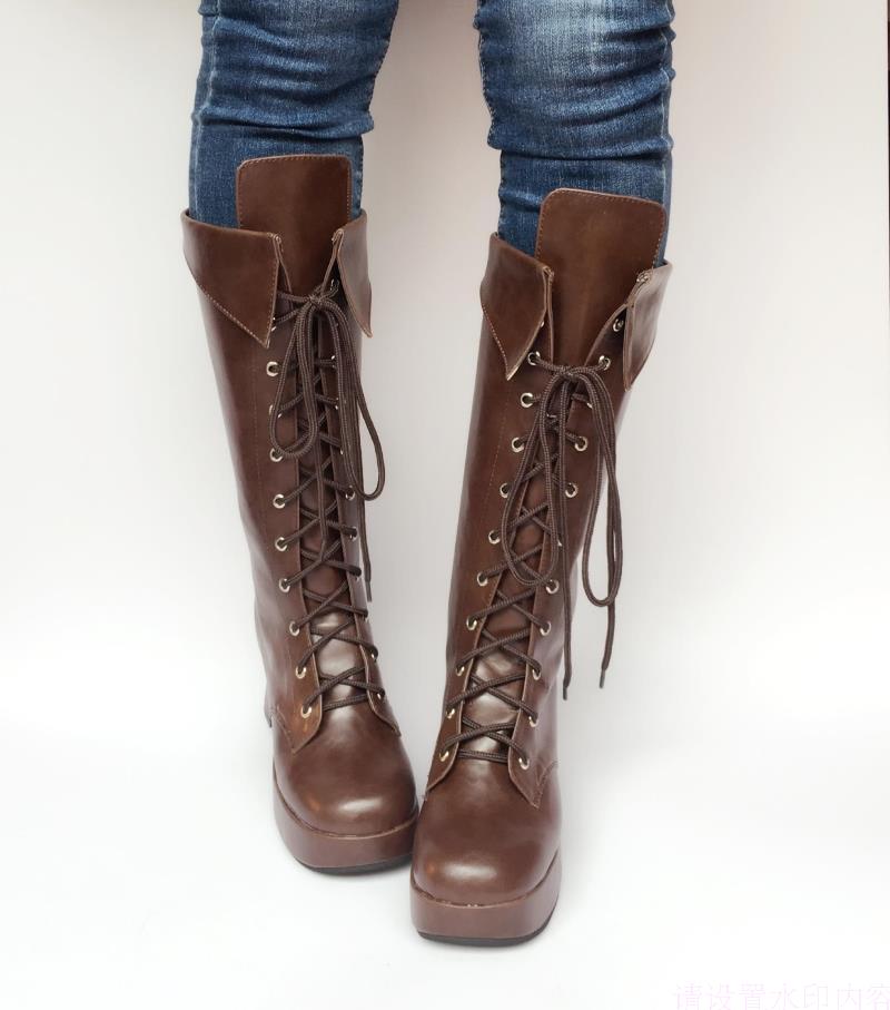 杂志日系日常百搭高筒靴