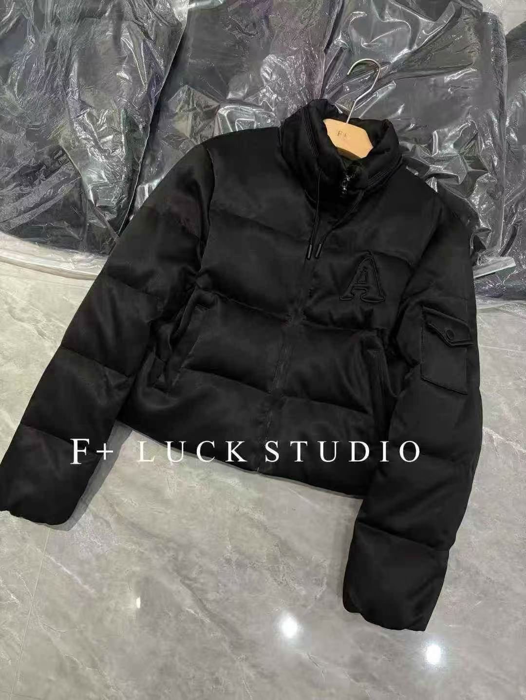 欧洲站2025冬新款立领A字母鹅绒服女宽松休闲百搭短外套小个子,女装/女士精品,短外套,淘宝优惠券,粉丝福利购,淘宝优惠卷