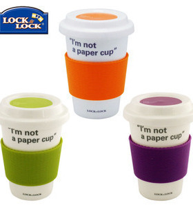 乐扣乐扣水杯陶瓷杯我不是纸杯咖啡杯马克杯茶杯370ml SLB003/4/5