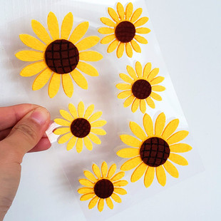黄向日葵贴画 太阳花贴贴纸 sunflower sticker  儿童成长册贴画