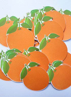 橘子贴画 橙子贴纸 水果贴画 散片贴纸 orange stickers