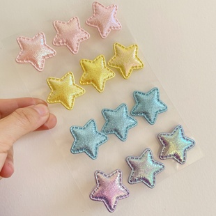 星星贴纸彩色diy立体五角星小贴纸装 饰3cm亮面星星奖励无纺布星星