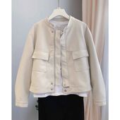 立领机车皮夹克港风休闲女装 时尚 上衣流 2024新款 z皮衣外套女短款