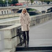 2024欧美秋冬新款 皮草外套大衣女仿皮草中长款 女大衣兔毛