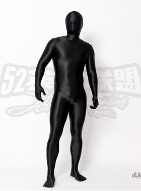 黑色油光布全包紧身衣 滑细腻高弹 zentai 52英雄联盟 量身定制