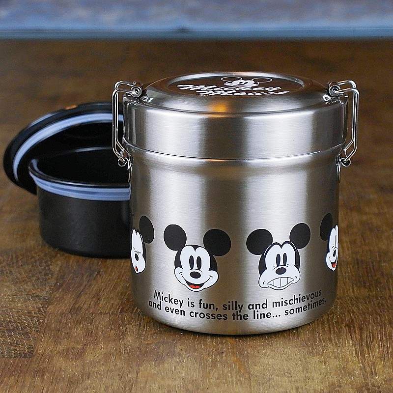 米奇双层保温饭盒日本进口skater