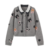 蕾丝腰头提花半裙 猫爪提花毛开衫 亲妈 2025早秋新款