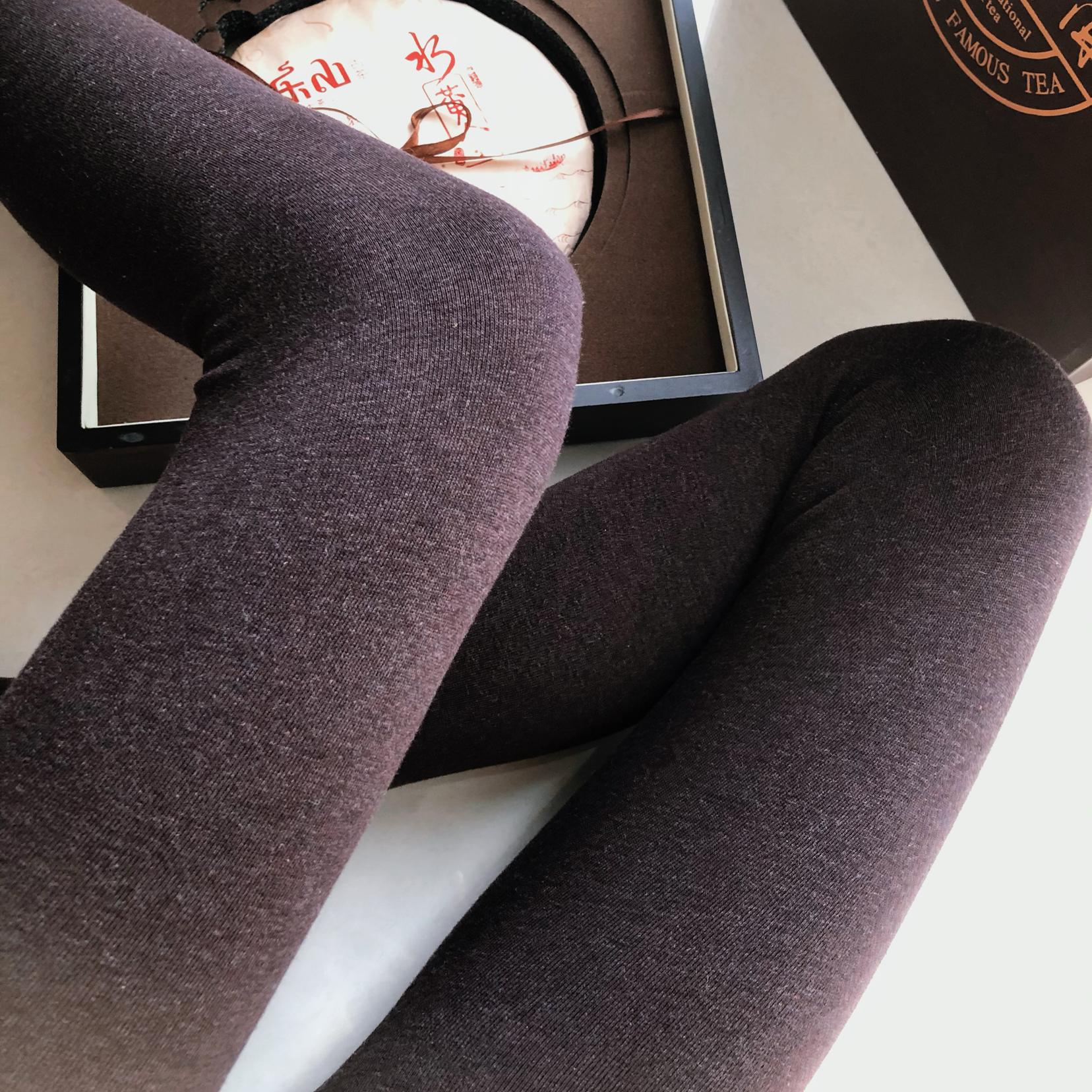 800D黑茶色40s棉纱磨毛加绒连裤袜秋冬咖色打底袜棕色茶色咖啡
