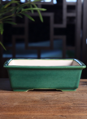 『Z07#大号马槽盆』张治成款高档手工釉盆 精品盆景绿植花盆