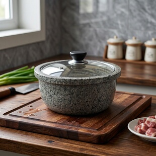 中华麦饭石火锅2L电磁炉专用家用小火锅麦饭石原石材料一人食锅