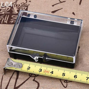 ps上透明下黑链胶盖 长方形塑料盒 小徽章收藏盒 L04小五金收纳盒