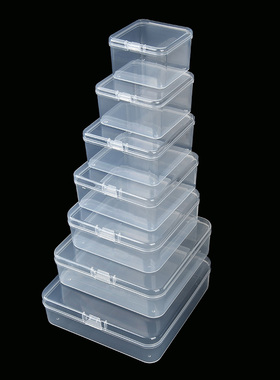 厂家多尺寸透明PP塑料盒 正方形包装盒有盖塑胶盒配件零件收纳盒