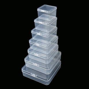 厂家多尺寸透明PP塑料盒 正方形包装盒有盖塑胶盒配件零件收纳盒