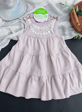 90-130码微瑕疵 简约可爱日系女童纯棉背心裙 夏季清凉宝宝蛋糕裙