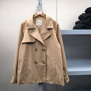 好东西捡漏啦!外贸春秋女装风衣外套女款双排扣外套大衣有加大码
