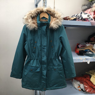 连帽棉服外套有加大码 外贸户外休闲系列秋冬款 女士可收腰棉衣女装