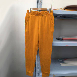外贸新款春秋女款薄绒卫裤女士休闲宽松收口纯色抓绒长裤子