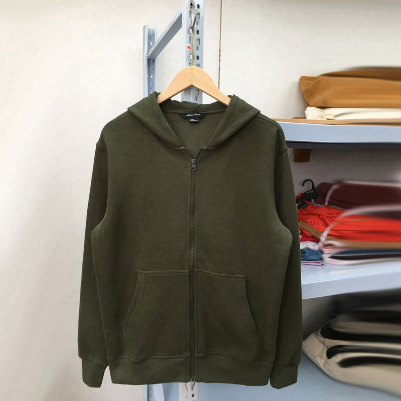 外贸春秋男装高克重开衫卫衣