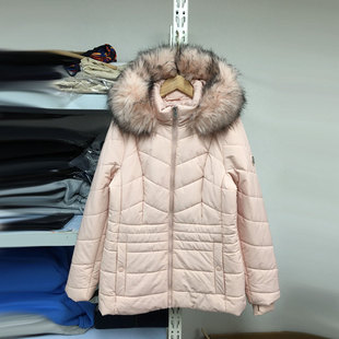 英L系列 外贸女装棉衣冬季女士中长款连帽棉服保暖舒适有加大码