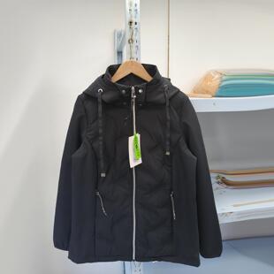 吊价119.99欧元~外贸秋冬女款棉服拼接抓绒外套有加大码