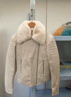 外贸轻奢秋冬女款加厚PU棉服外套