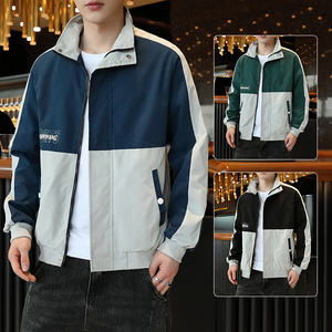 男士春秋拼接外套休闲上衣宽松百搭工装休闲夹克JK609-P28图片
