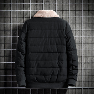 冬季男士羊羔绒翻领棉衣短款外套修身羽绒棉服加厚棉衣827-P65图片