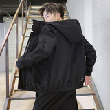 秋季新款男士字母刺绣连帽休闲夹克外套JK802-P43M-7XL大码元，男装夹克，星座1403B