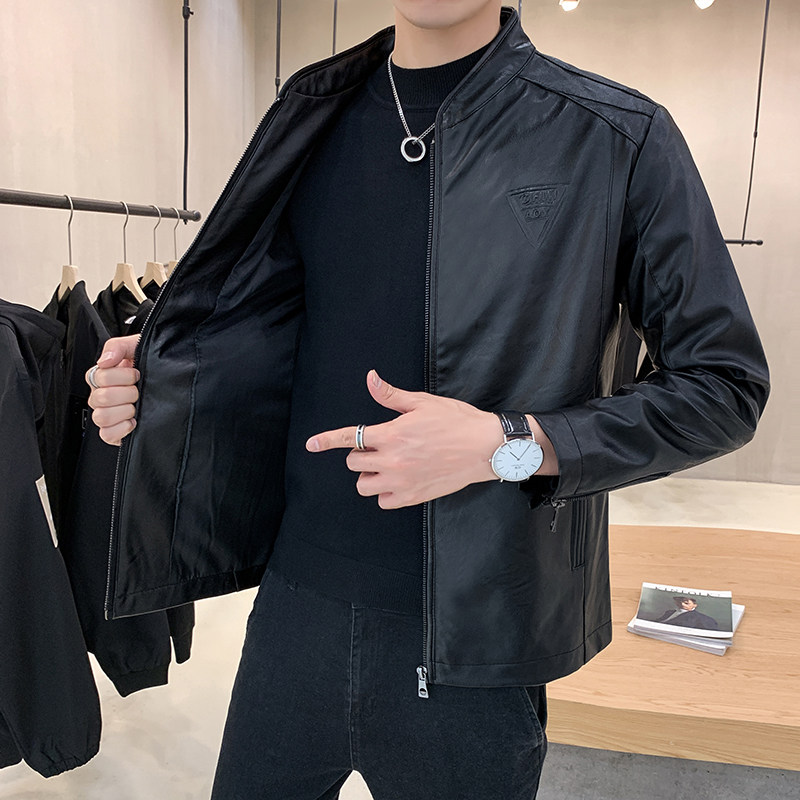 秋季新品休闲时尚皮夹克外套PU皮衣男811-P50,男装皮衣,星座1403B